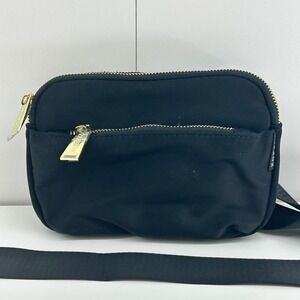 ZORFIN Belt Bag Black Nylon Crossbody Waist Bag Adjustable Strap